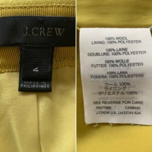J. Crew Citron Yellow Zip Pocket Wool Mini Pencil Skirt - Picture 14 of 16